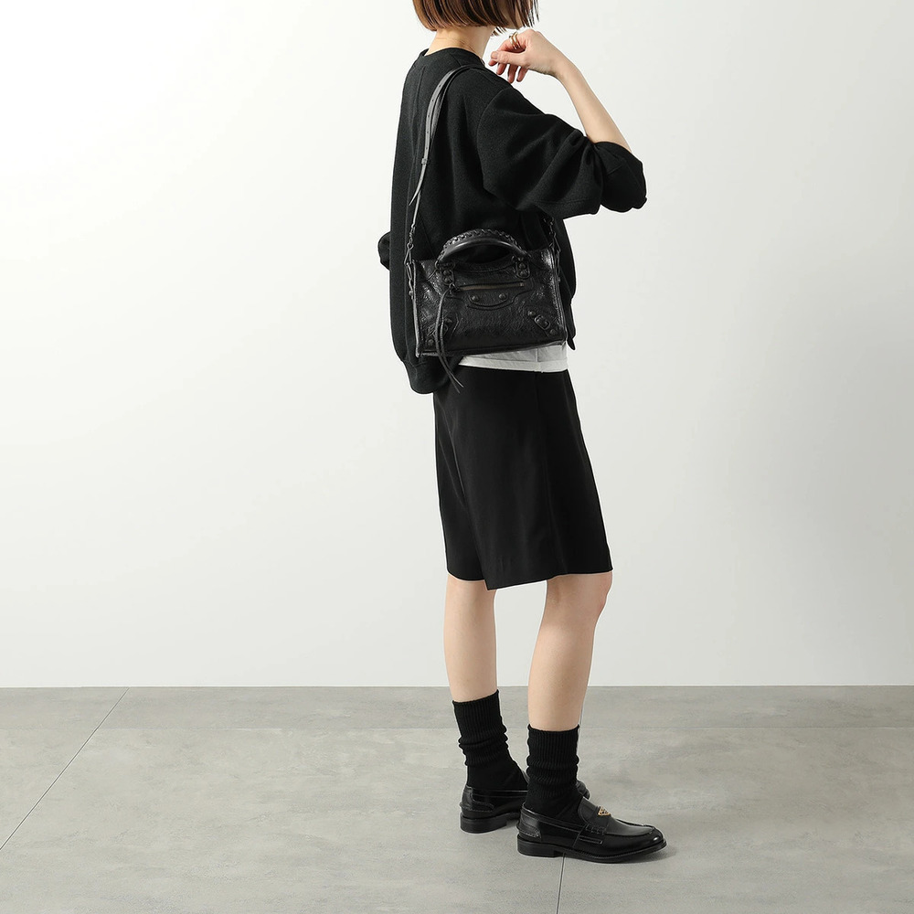 Balenciaga LE CITY BAG Shoulder Lambskin BLACK